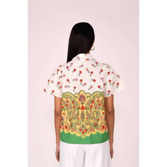 NEW BANJANAN iona shirt in paisley ming - Picture 3 of 6